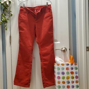 Loft red curvy corduroy pants, size 6 petite.